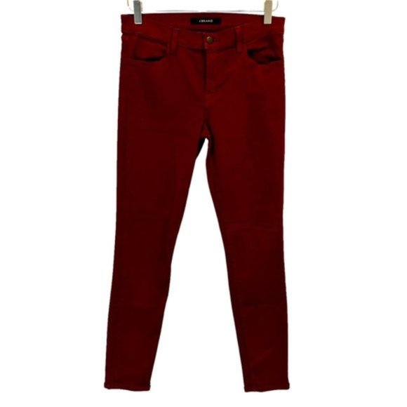 J Brand | Women's Dark Red Cranberry Lots Off Stretch Skinny Jeans Size 29 - Picture 1 of 10